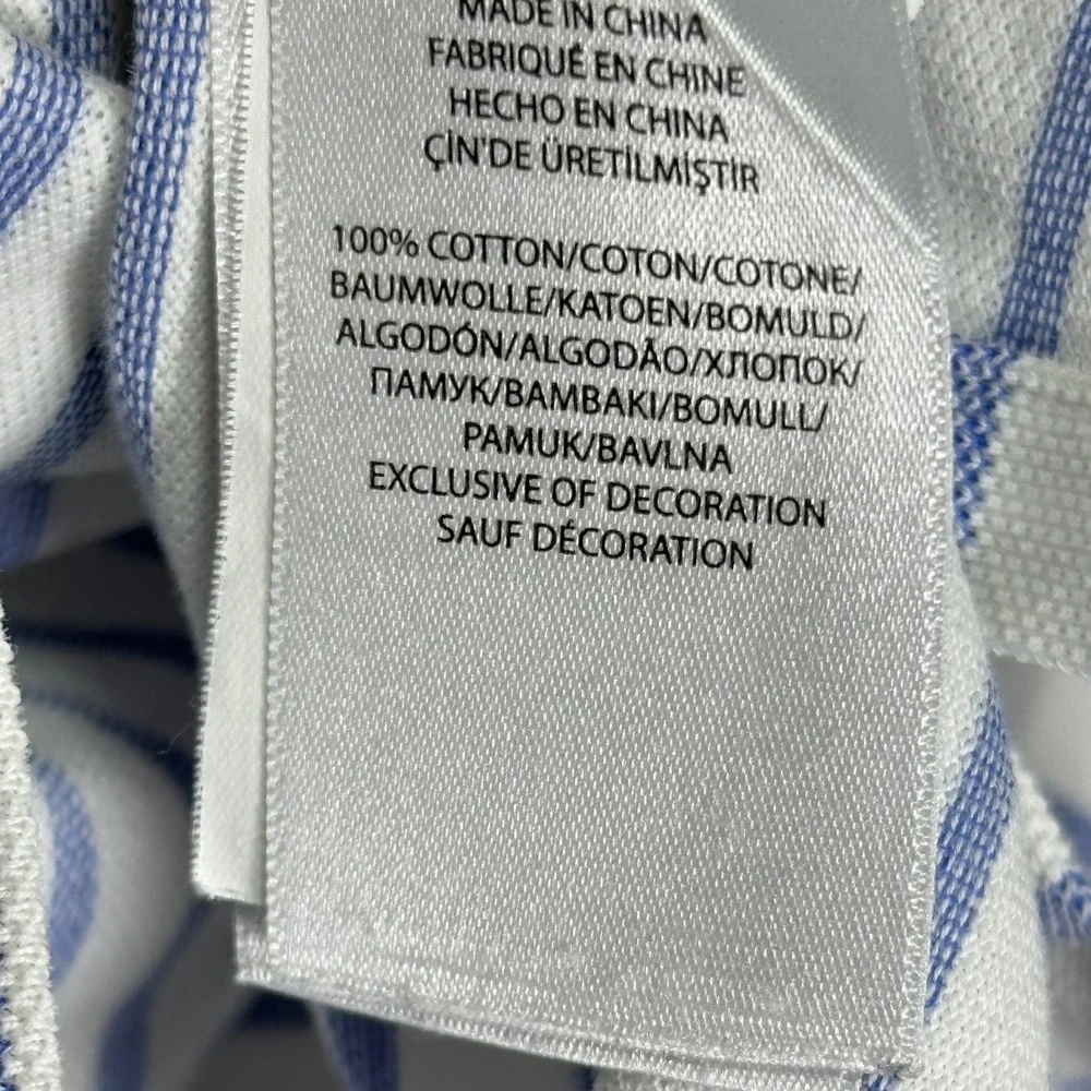 Ralph Lauren Knit Oxford Polo‎ Shirt Mens XXL Blue White Striped Short Sleeve